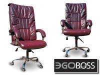 Офисное массажное кресло EGO BOSS EG1001 Maroon в комплектации ELITE натуральная кожа - магазин СпортДоставка. Спортивные товары интернет магазин в Грозном 